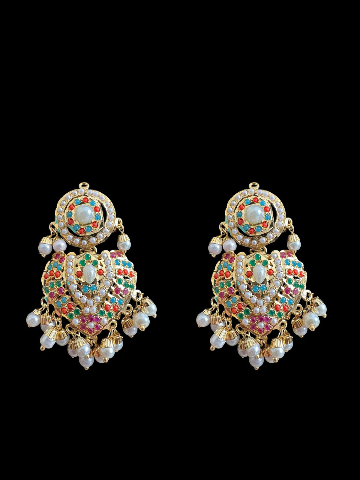 BR468 BAHAAR bridal set in Navratan and pearls ( SHIPS IN 3 WEEKS  )