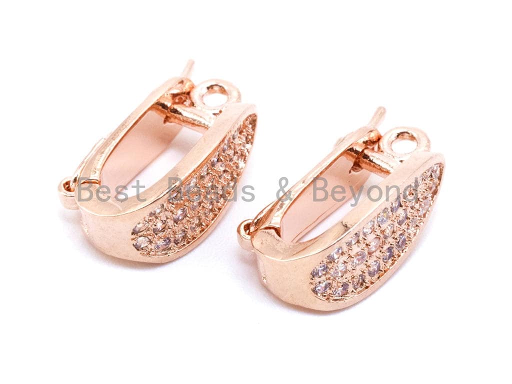 CZ Micro Pave Pendant Enhancer Bail, Gold, Silver Rhodium Plated, Fine Jewelry Bail,Pave Clasp, Pave Pendant Lock, Pendant Bail, sku#J9
