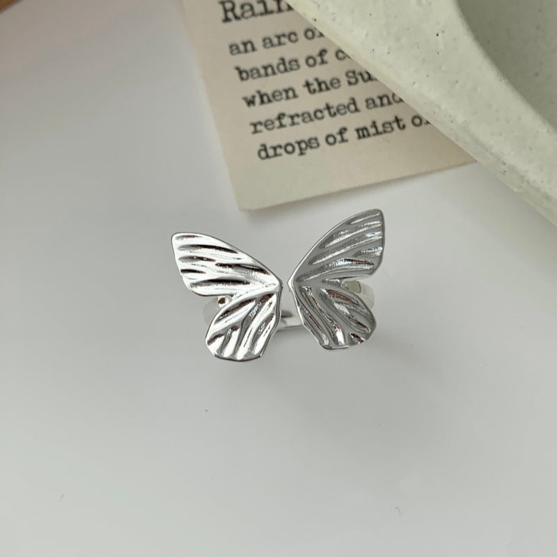 Minimalist Sweet Cool Butterfly Ring For Women, Smart Forest Style, INS Niche High-End Design