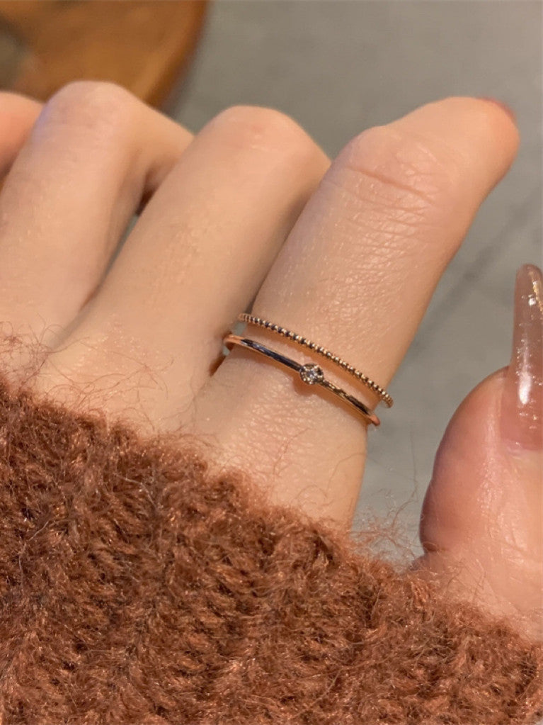 Star Zircon Ring For Women, Niche Twist Band, Luxury High-End Pinky & Index Finger Ring