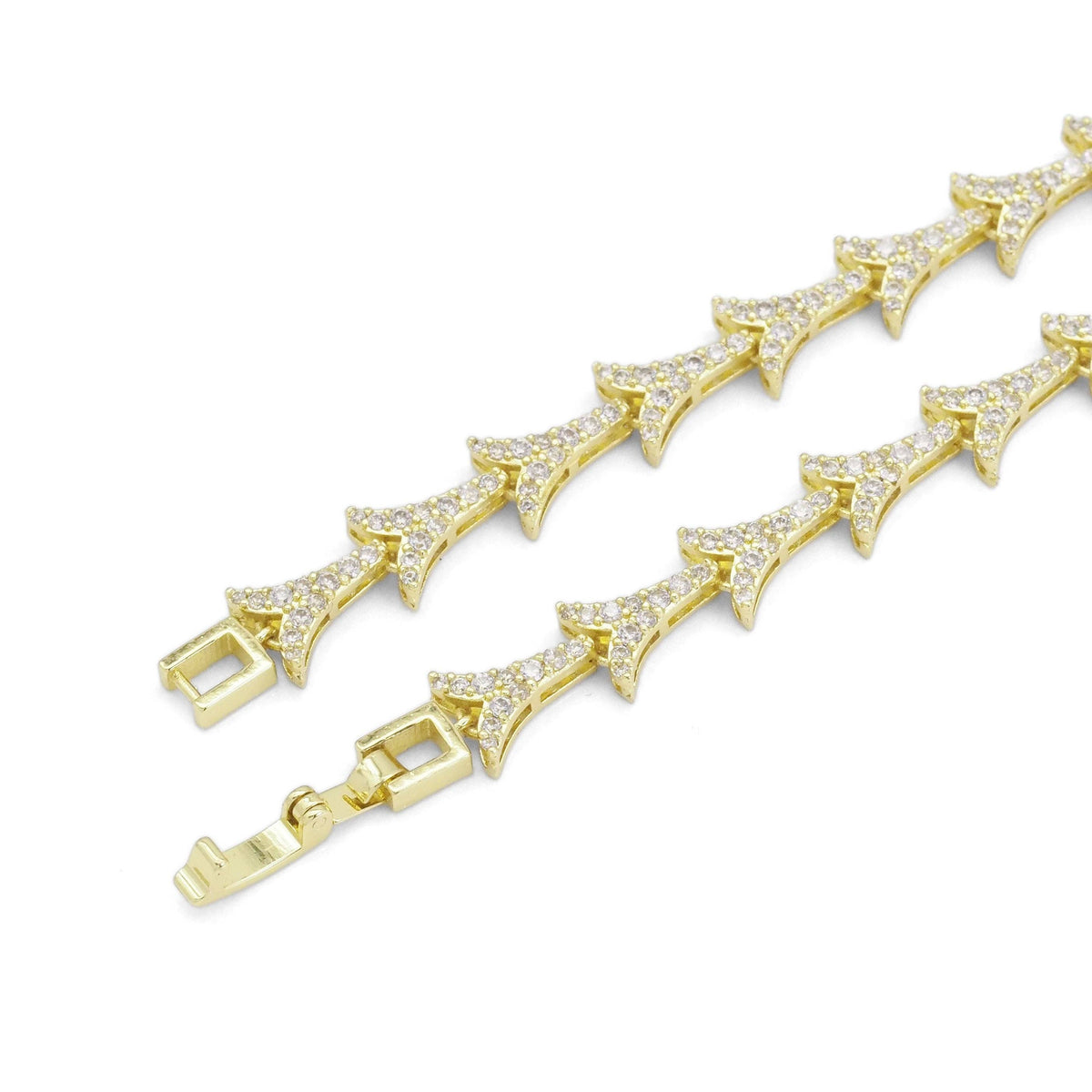 CZ Link Chain Y shape Lariat Long Necklace, Sku#A143