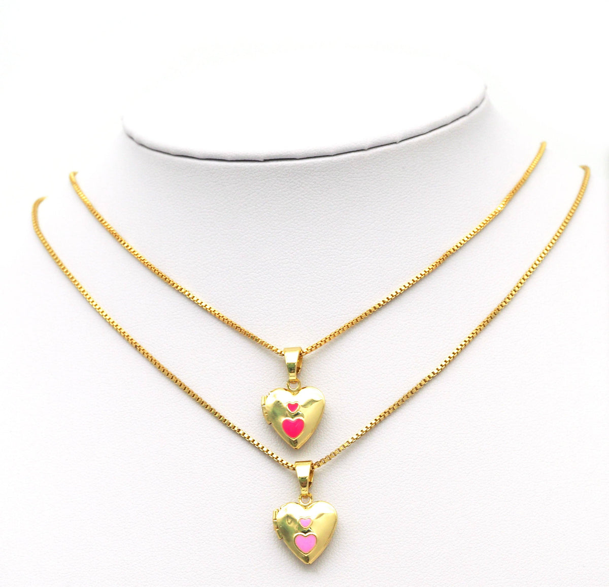 Lockets Enamel Heart Pendant, Sku#FH187