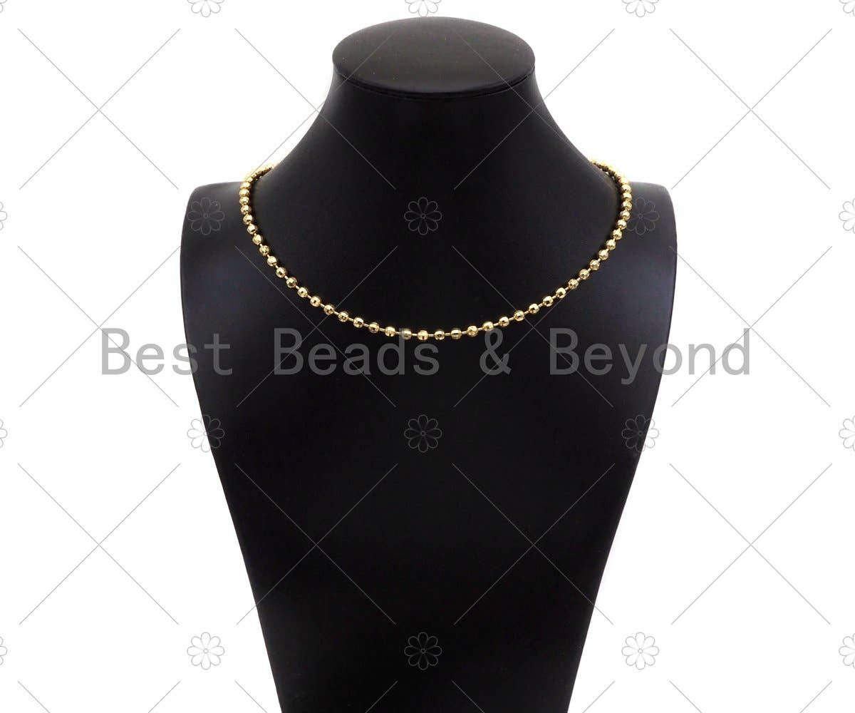 4mm Ball Necklace Bracelet, 17''/7'', Sku#LD71