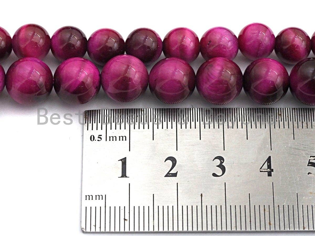 PINK Tiger eye Attachment Necklace with Large CZ Pave Gunmetal clasp, 16/18 long, sku#D40