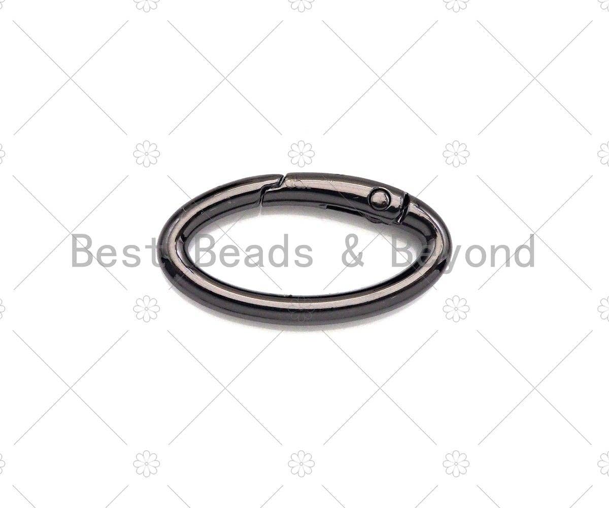 High Quality Spring Oval Clasp, Silver Gold Gunmetal Oval Carabiner, Snap Clip Trigger Spring Keyring Buckle, 17x31mm, sku#K125