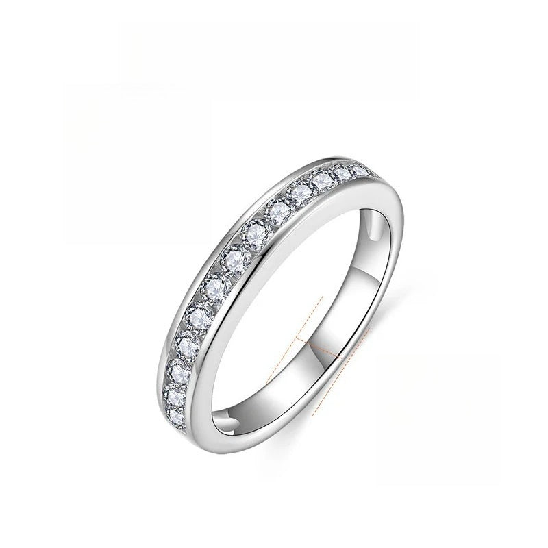 Moissanite Stack Ring Set – 2.0mm Round Brilliant Stones in Sterling Silver