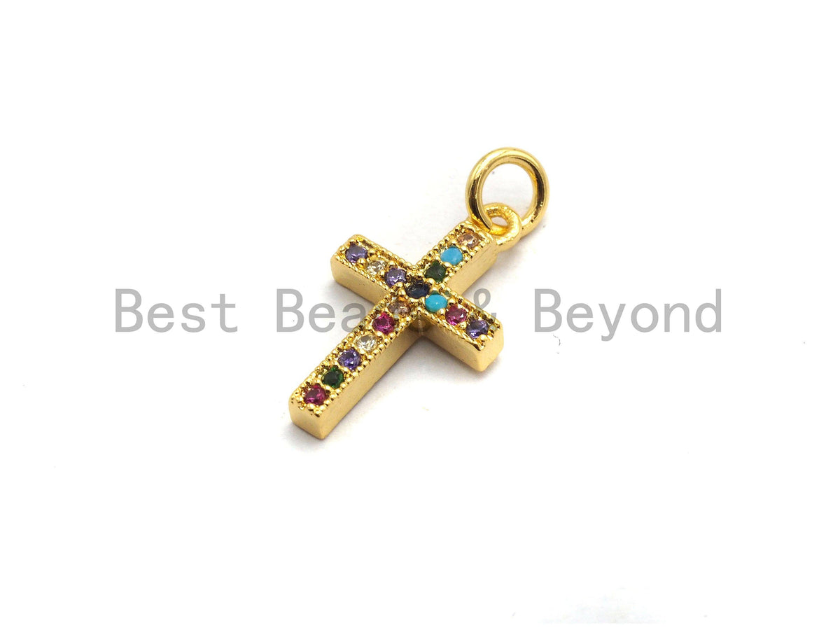 CZ Micro Pave Cross Charm Pendant, Cross charm, sku#F685