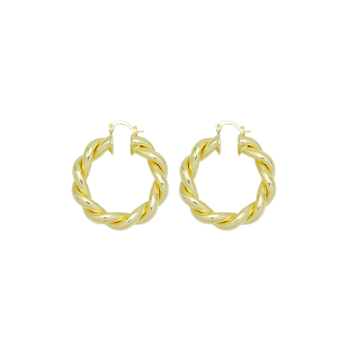 Shinny gold Twisted Hoop Earrings, Sku#LK997