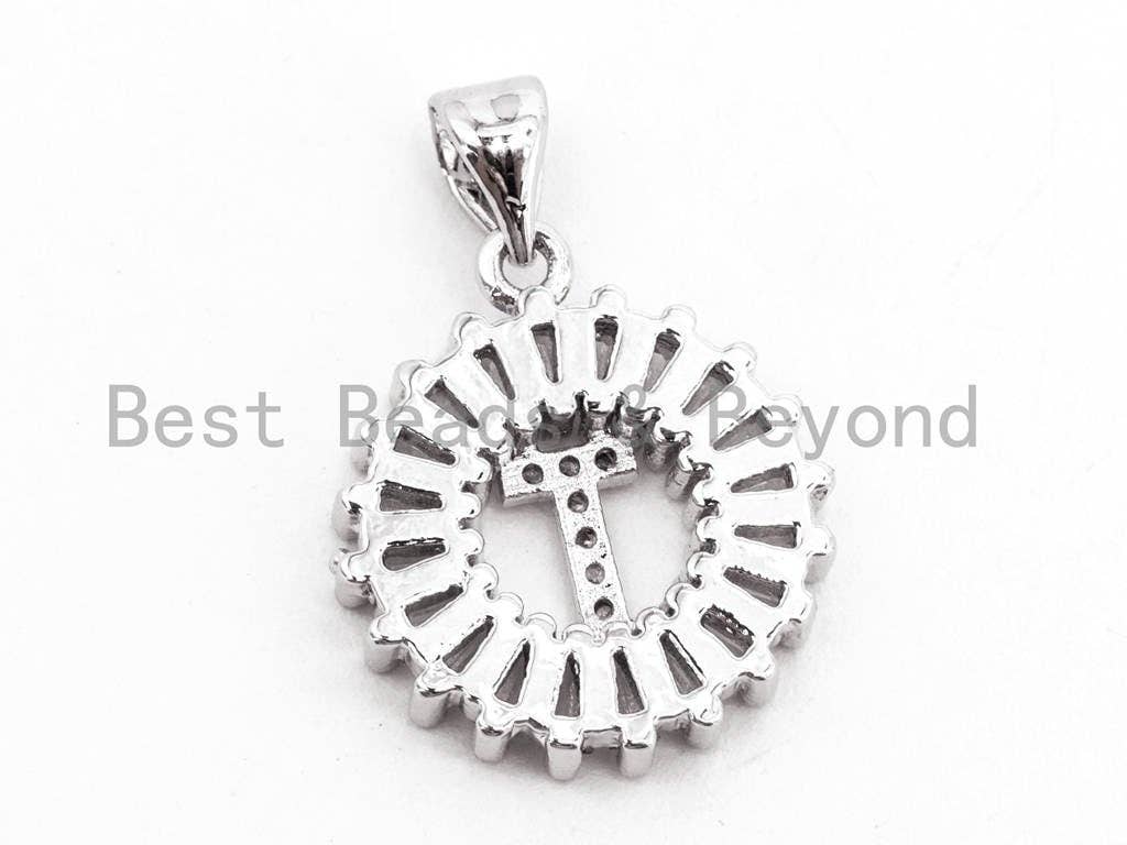 CZ Micro Pave Initial Letter S T Charm/Pendent Beads, sku#z237