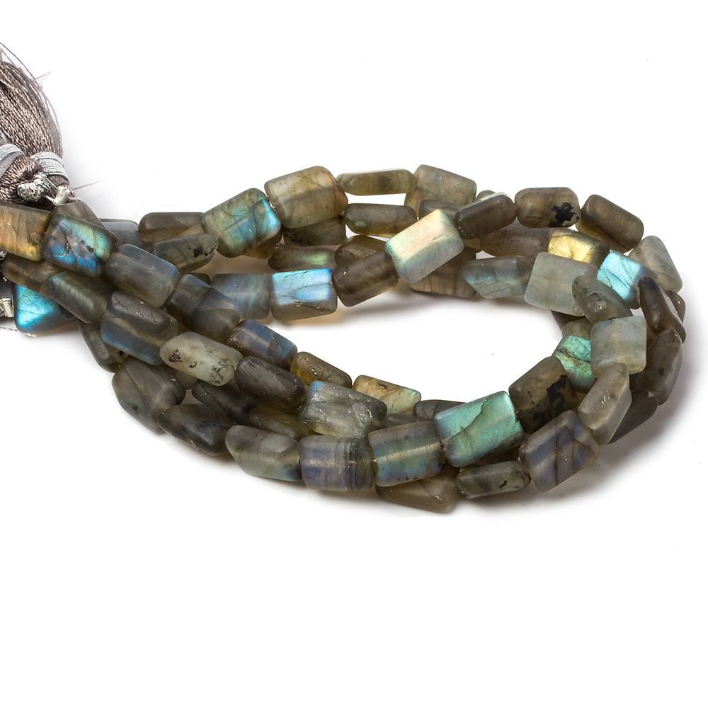 9x6-10x6mm Matte Labradorite plain rectangle beads 7.5 inch 20 pieces