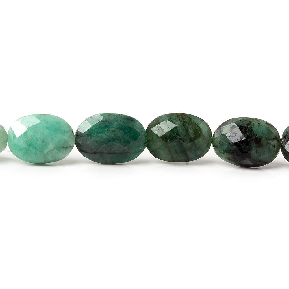 9x6-11x8mm Brazilian Emerald Straight Drilled Faceted Oval Beads 17 inch 41 pcs