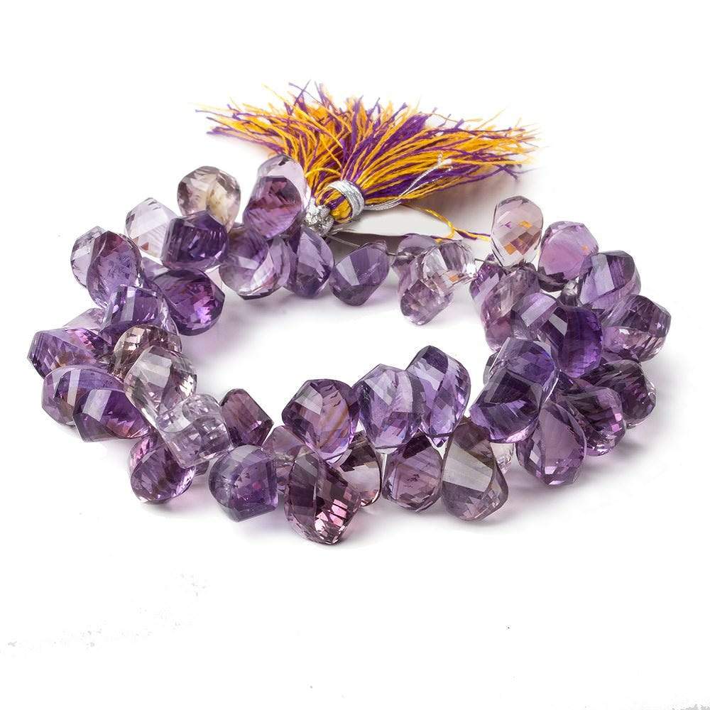9x6-13x8mm Ametrine Faceted Twist Beads 8 inch 65 pieces AAA