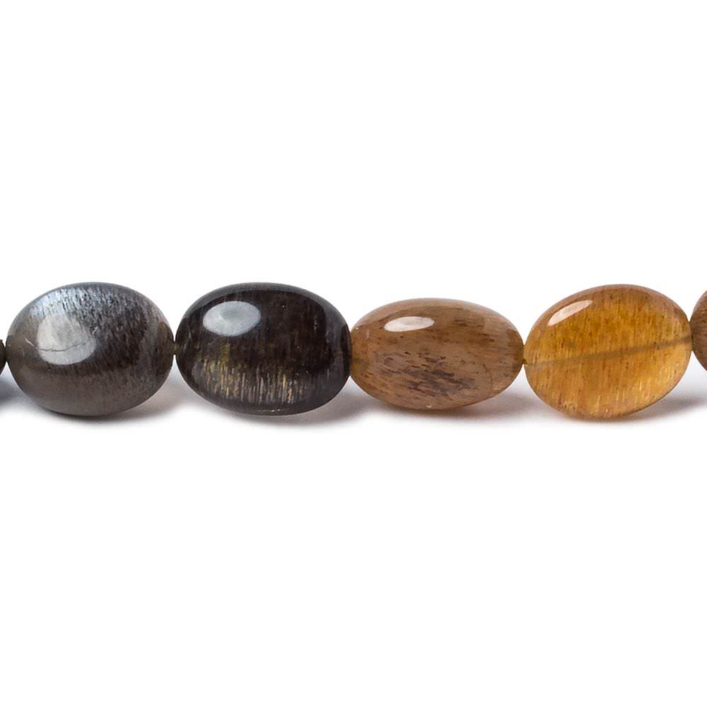 9x7-10x7mm Sunstone & Moonstone plain nugget beads 9 inch 22 beads