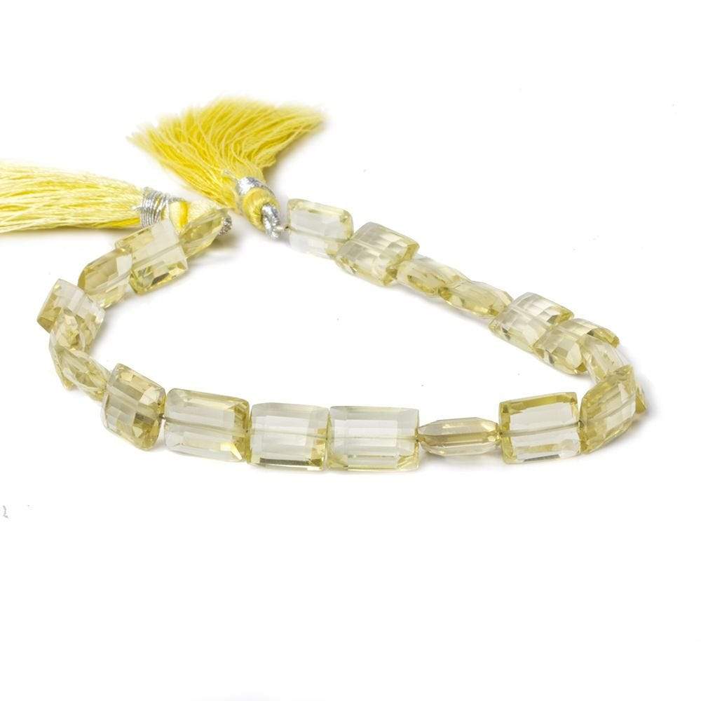 9x7-12x7mm Lemon Quartz Faceted Rectangle Beads 7.5 inches 19 beads
