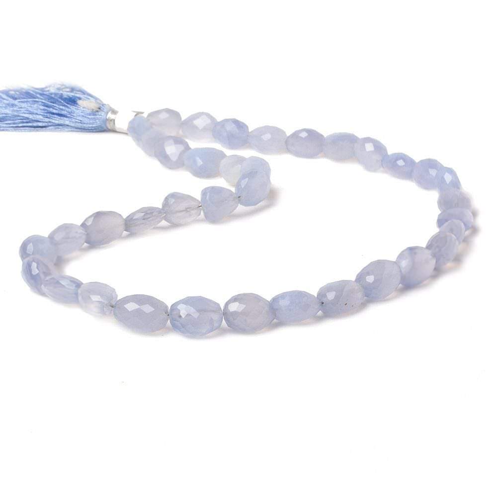 9x8x8-12x8x7mm Turkish Blue Chalcedony Faceted Nuggets 16 inch 37 beads