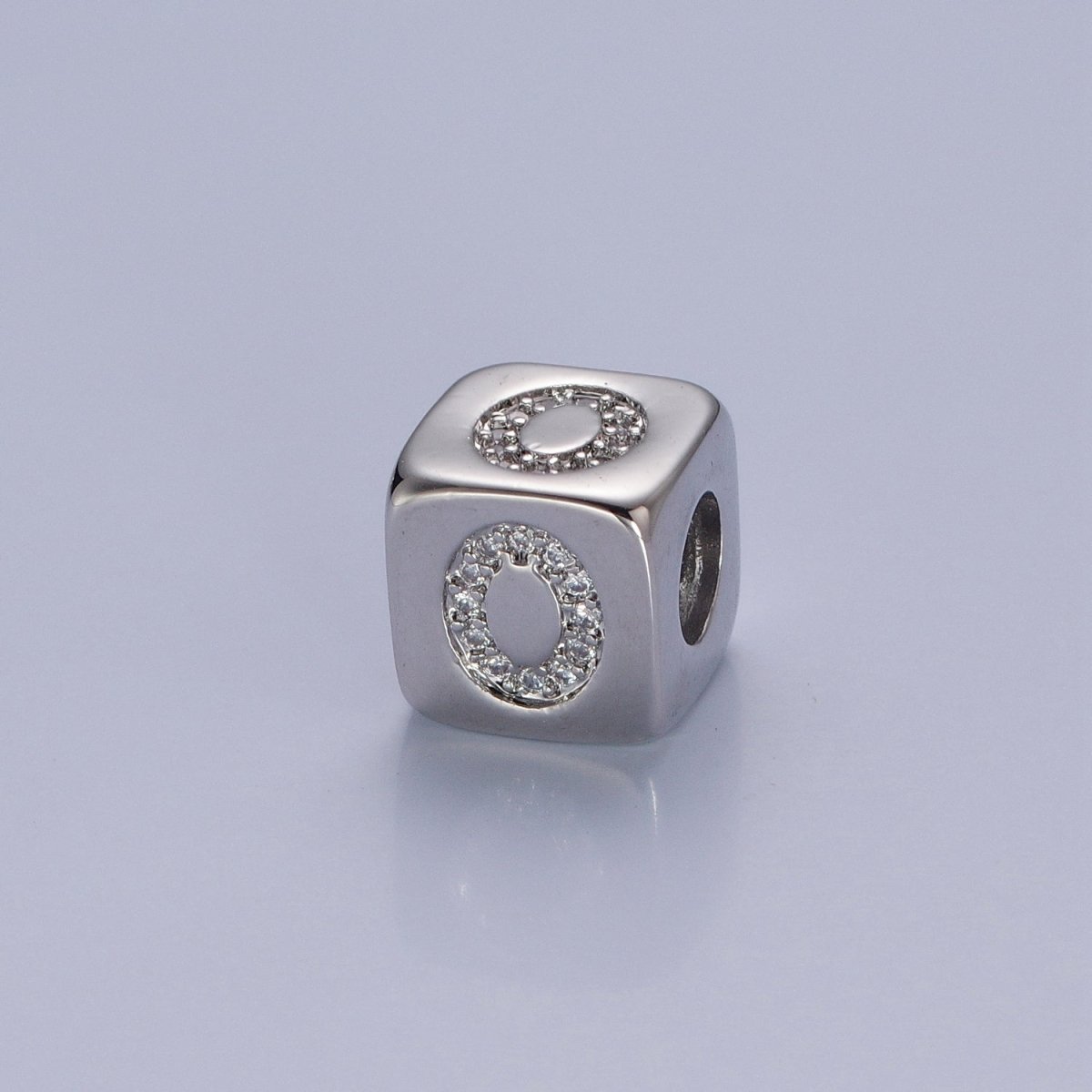 9x9mm Silver Initial Letter Beads, Alphabet Beads, Initial Beads, Alphabet Blocks Micro Pave Initial Block Charm for Bracelet Necklace Supply A-A1939-A-A1951
