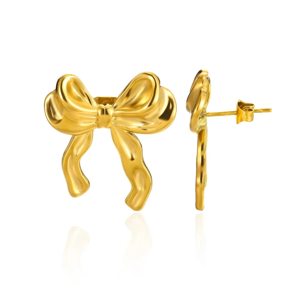 Geometric Flower Stainless Steel Earrings Women Sweet Sunflower Star Gold Color Ear Piercing Jewelry Wedding Accessories Gifts