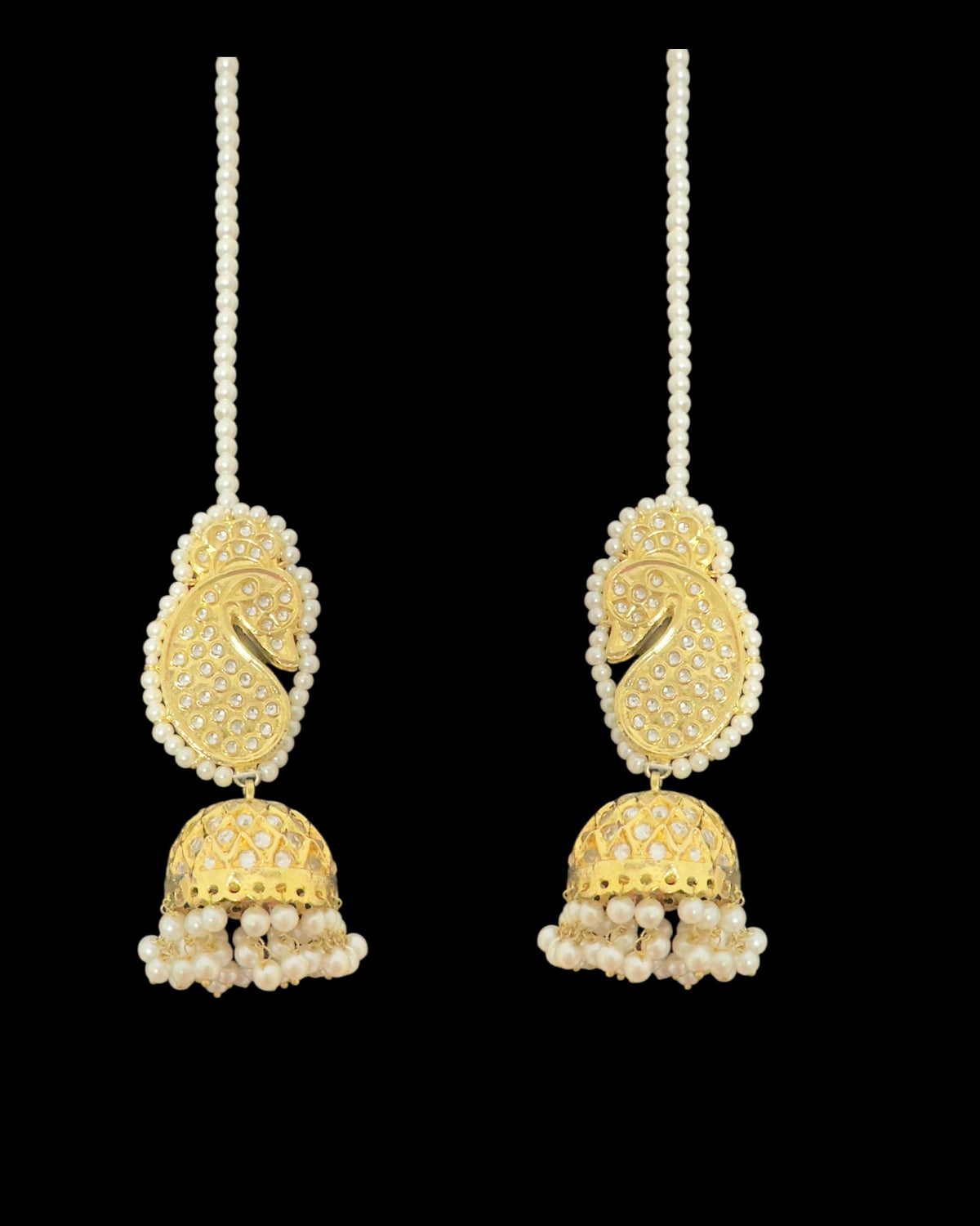 DER158 Samana kundan jhumka ( READY TO SHIP  )