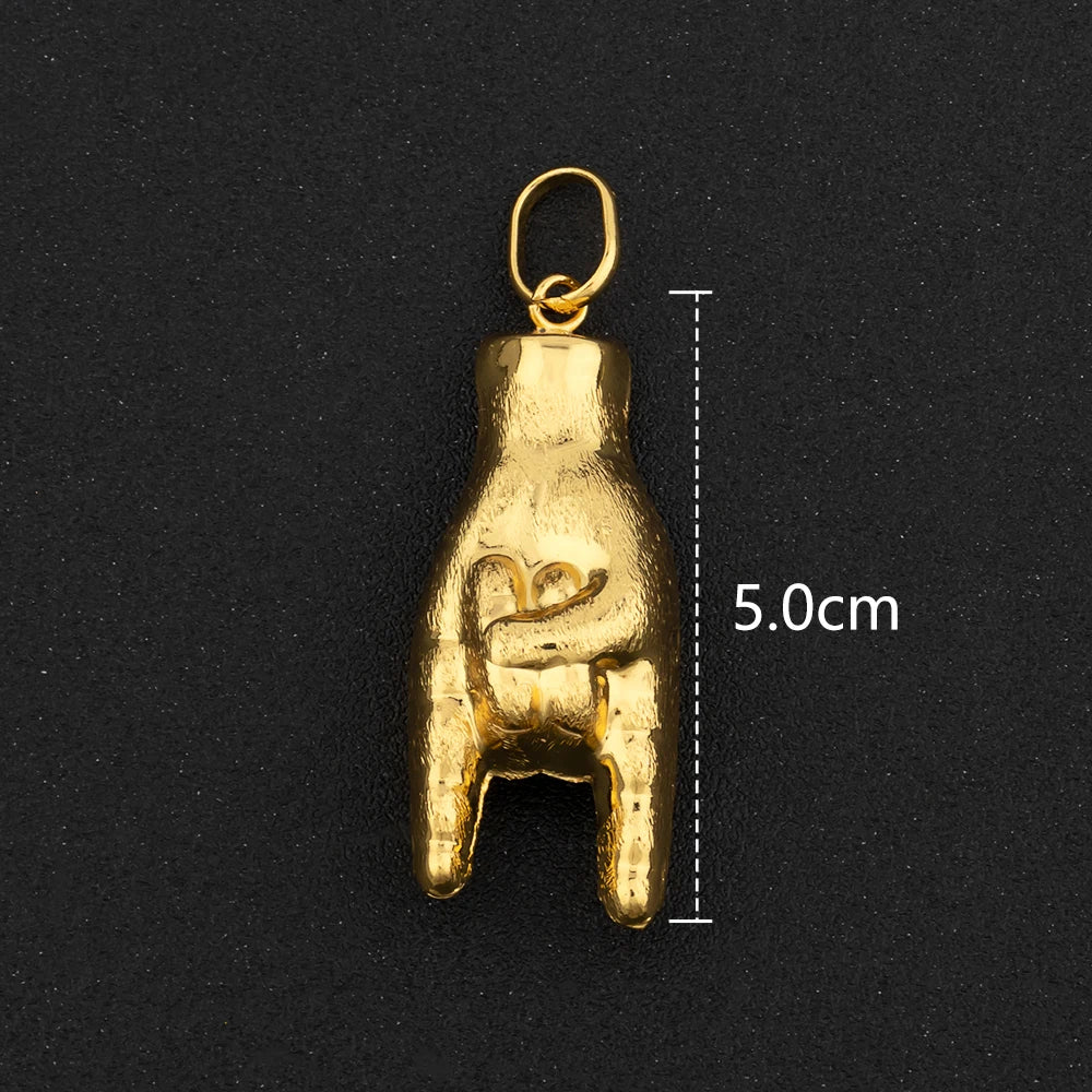 Hip Hop Personality Pendant Gold Color African Map Mermaid Dollar Euro Shape Pendant for Women Men Luxury Copper Chain Jewelry