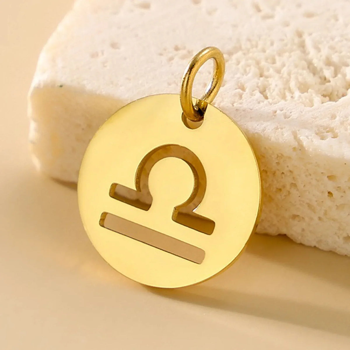 SUNIBI DIY Stainless Steel Disc Components 12 Zodiac Charms for Handmade Jewelry Making Designer Gold Plated Charms for Bracelet