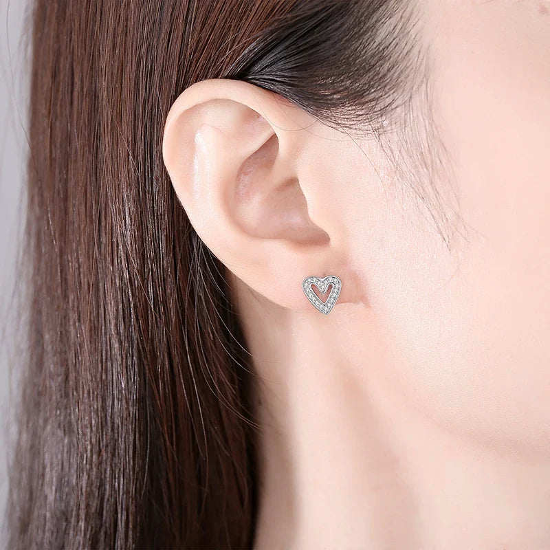 Original 925 Sterling Silver Earrings 2026 Stud Hoop Crystal Earings For Women Rose Gold Crown Heart Infinity Bee Earing Jewelry