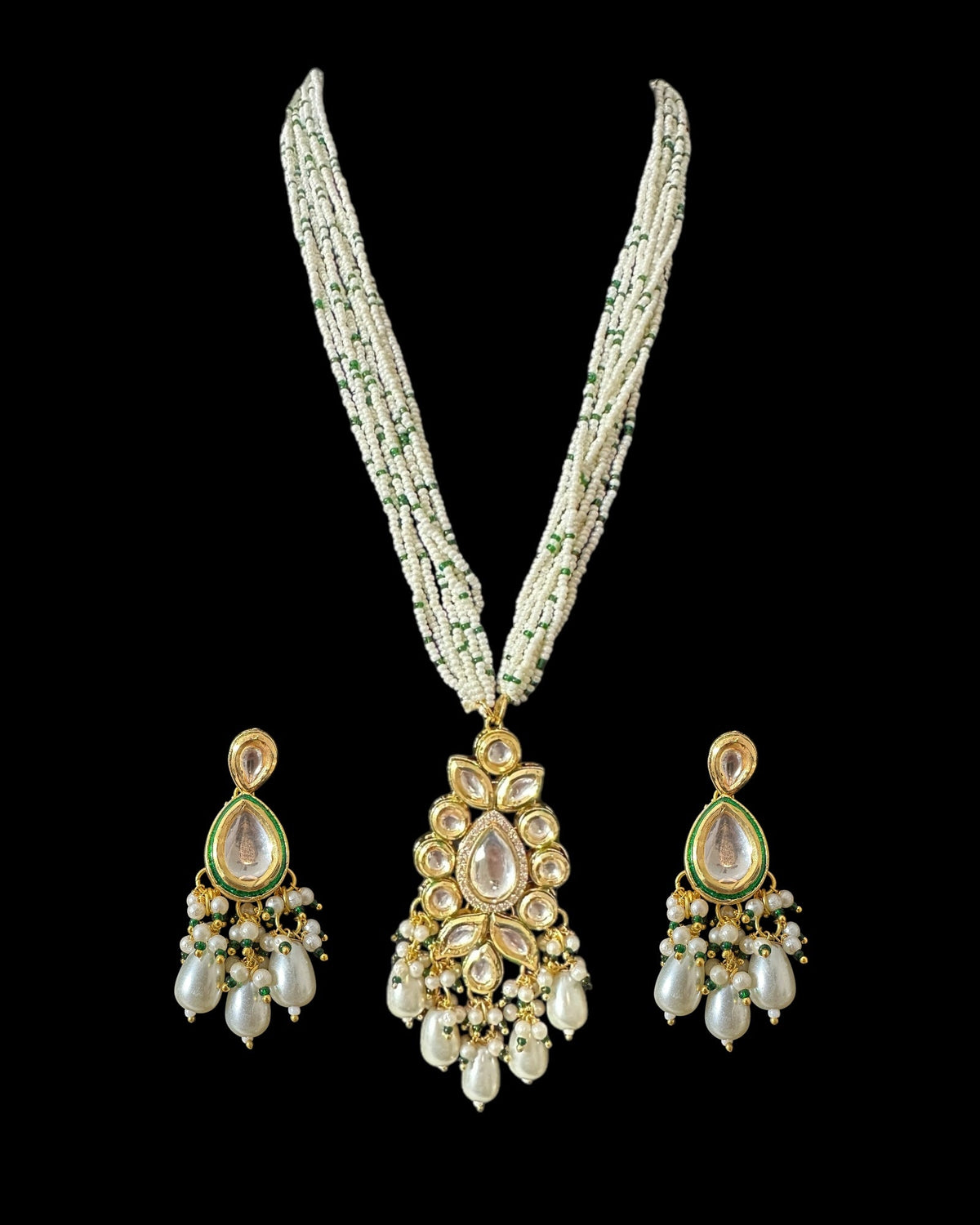 PS551 High quality kundan and pearl pendant set ( READY TO SHIP )