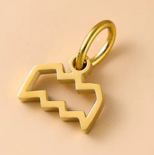 SUNIBI Stainless Steel Star Zodiac Sign 12 Constellation Pendant Accessories for Necklace Women Man Jewelry Gifts Wholesale