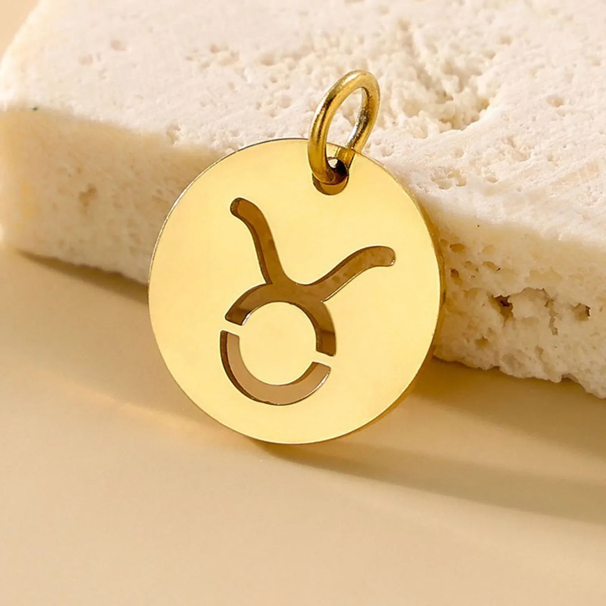 SUNIBI DIY Stainless Steel Disc Components 12 Zodiac Charms for Handmade Jewelry Making Designer Gold Plated Charms for Bracelet