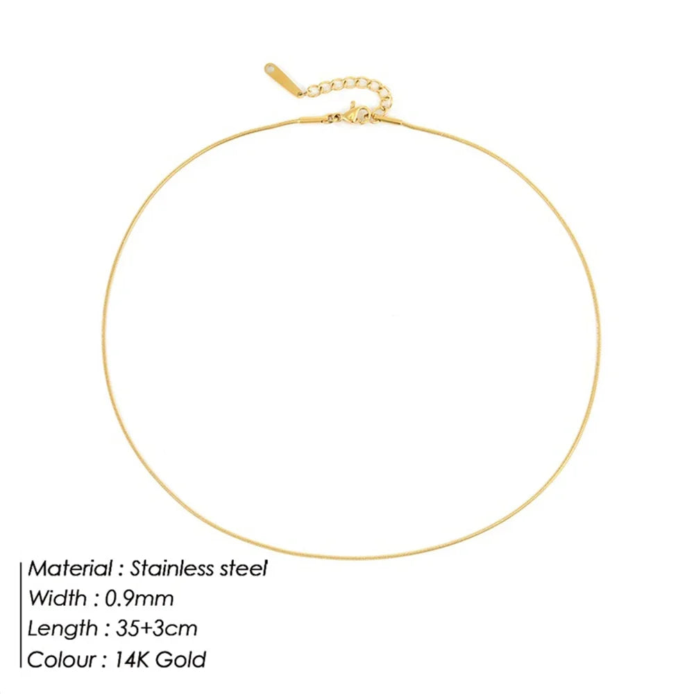 SUNIBI 316L Stainless Steel Chain Necklace for Women Gold Color Statement Choker Necklaces Do Not Fade Jewelry Wholesale