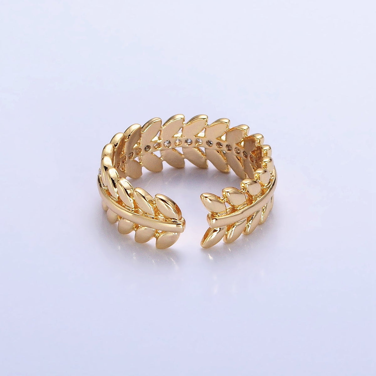 16K Gold Filled Paddy Wheat Band Statement Ring in Gold & Silver | O-1966 O-1967