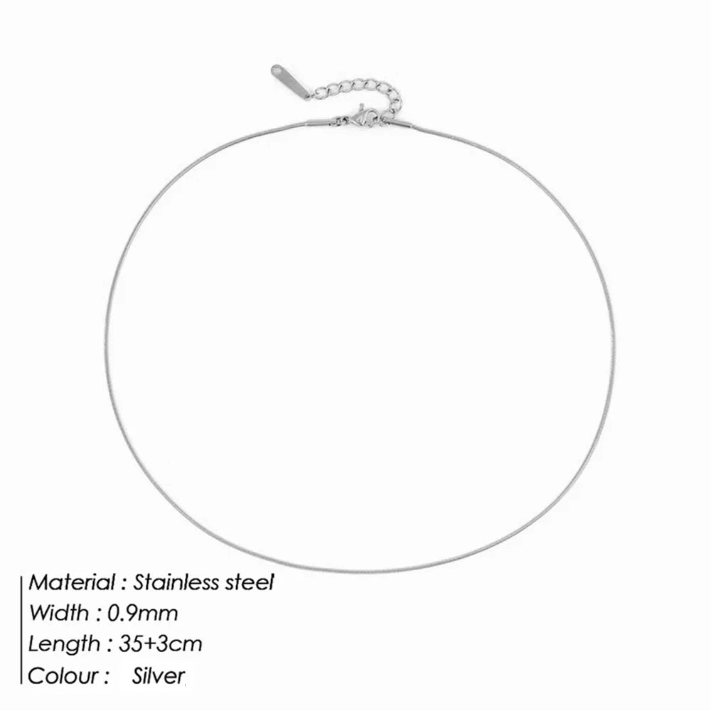 SUNIBI 316L Stainless Steel Chain Necklace for Women Gold Color Statement Choker Necklaces Do Not Fade Jewelry Wholesale