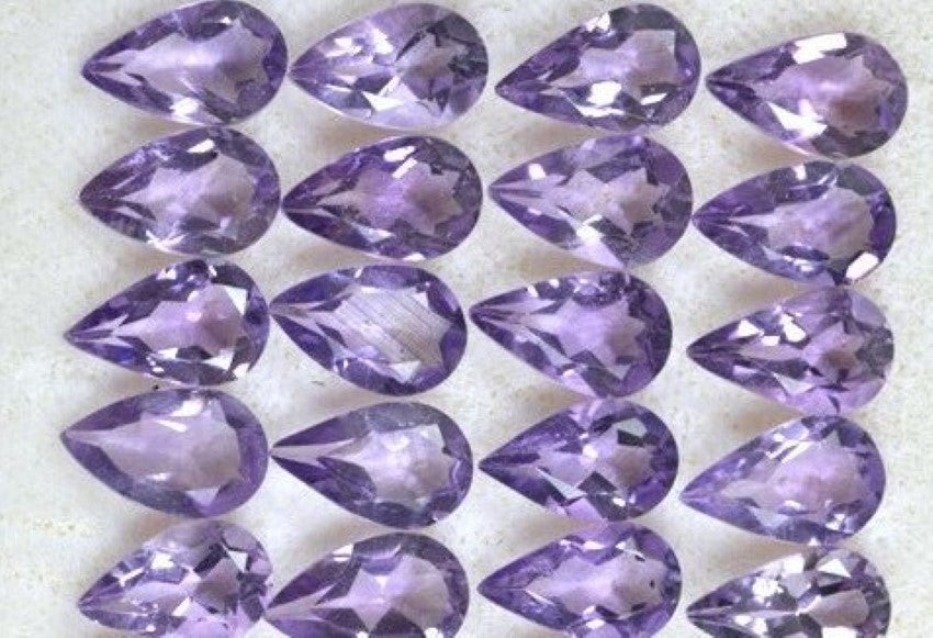 Amethyst Pear (Tear Drop) Cut Brazilian Calibrated Sizes
