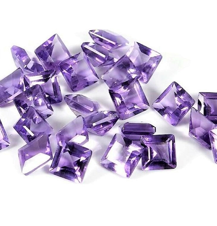 Amethyst Princess Cut Brazilian Small 5mm Square