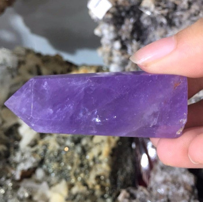 Amethyst Crystal Obelisk Gem Single Terminated Healing Wand