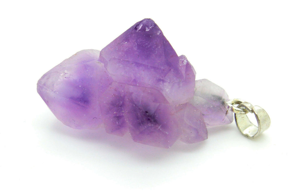 Amethyst Crystal Necklace Pendant Rough Facet Brazilian 35mm Raw