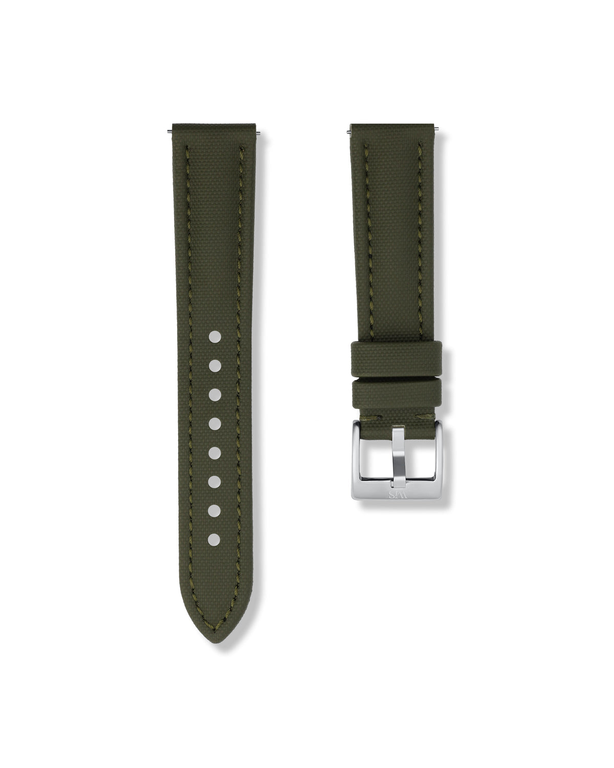 Army Green Sailcloth Strap 21mm
