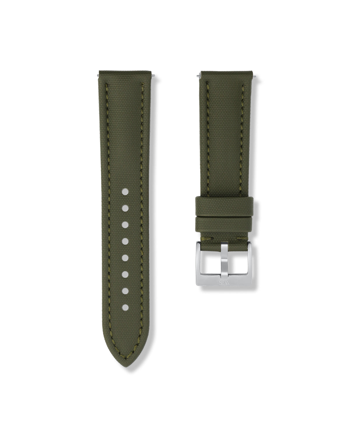 Army Green Sailcloth Strap 23mm