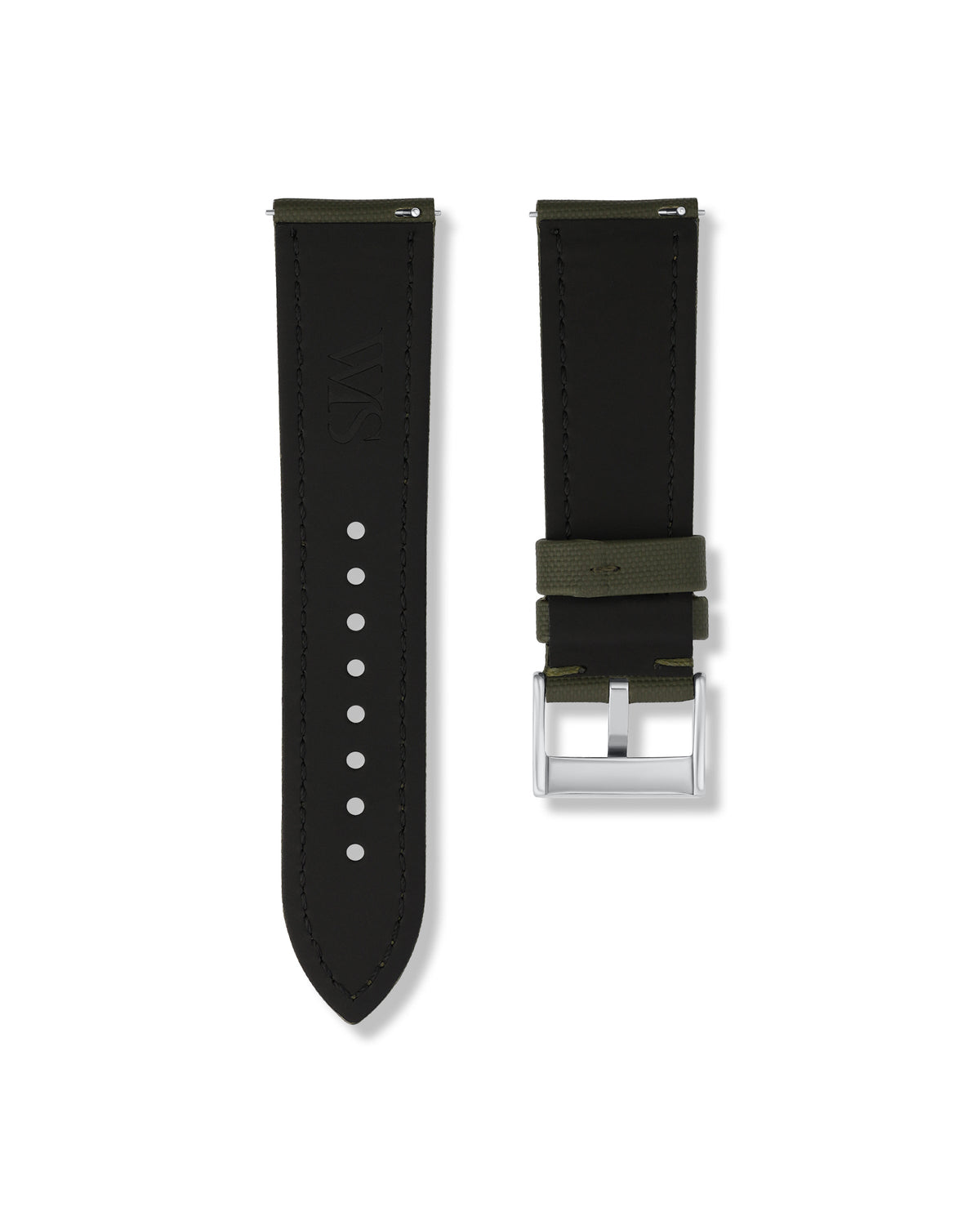 Army Green Sailcloth Strap 24mm