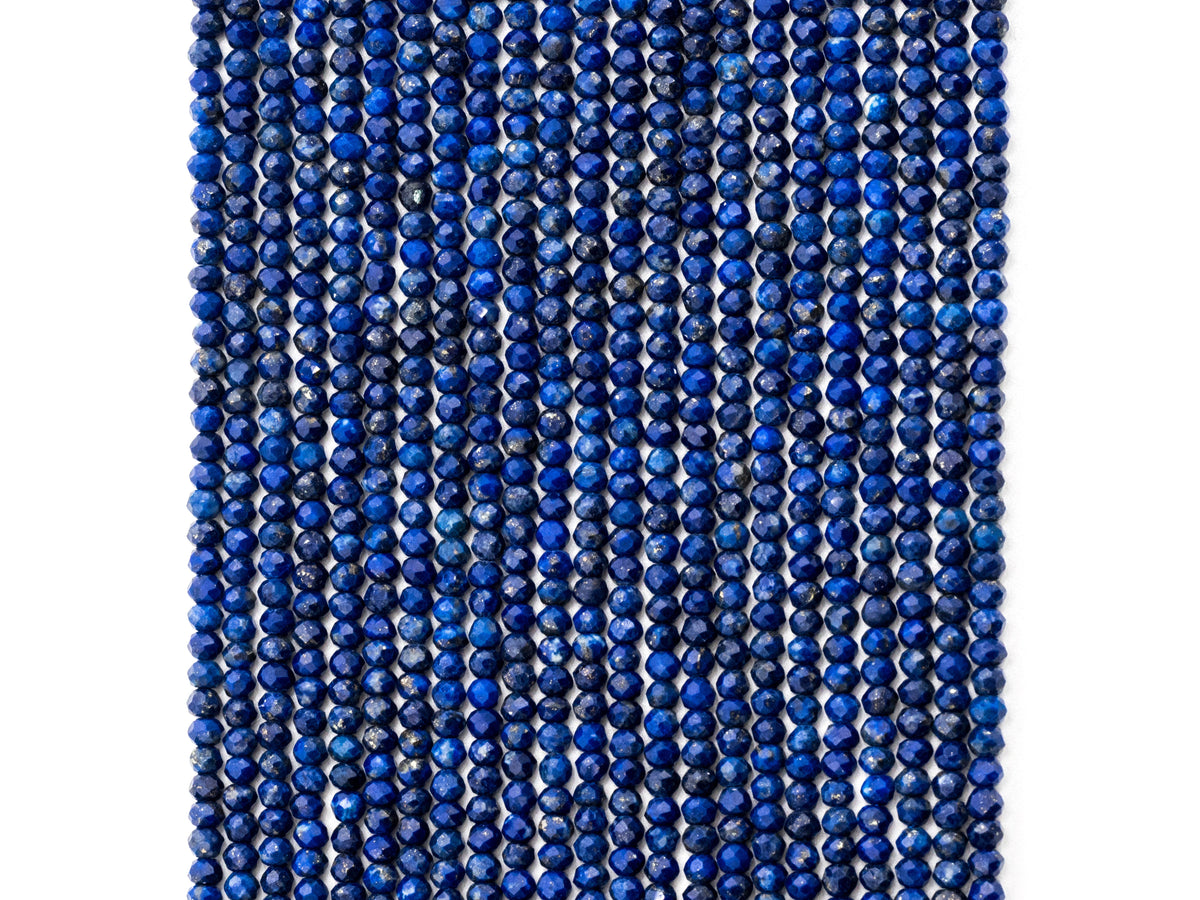 Top Quality Faceted Natural Lapis Rondelle Beads,2x3mm Gemstones Beads, Tiny Lapis Beads,15.5" Full Strand,SKU#U102