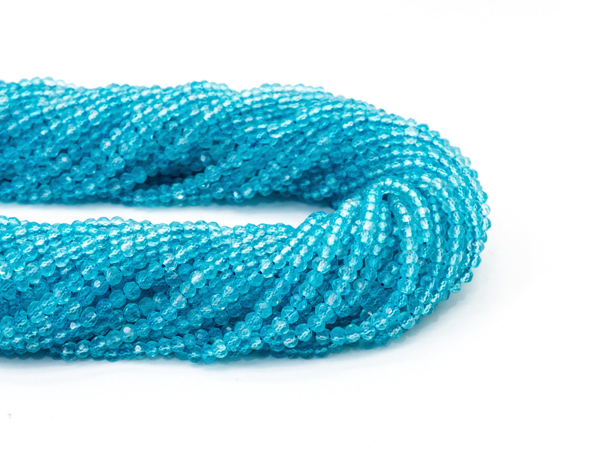 Top Quality Faceted Natural Topaz Rondelle Beads 3x4mm Gemstones Beads, Blue Gemstone, Rondelle Blue Topaz Beads,15.5" Full Strand,SKU#U103
