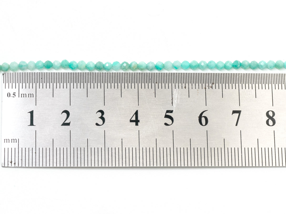 Top Quality Faceted Amazonite Round Beads 3mm/4mm Gemstones Beads,Natural Amazonite  Beads,15.5" Full Strand,SKU#U110