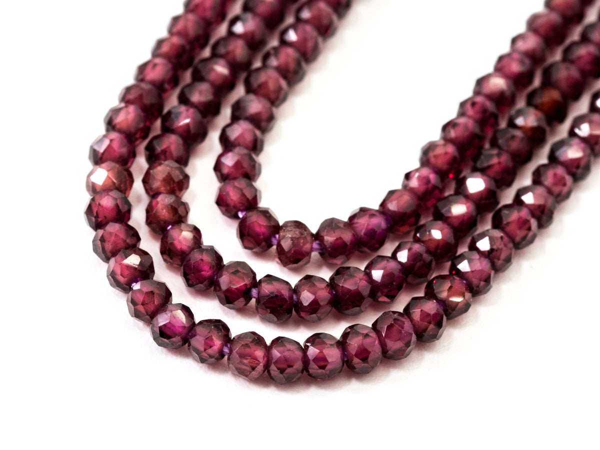 Top Quality Faceted Brazilian Garnet Rondelle Beads, 2x3mm/2x4mm, SKU#U107