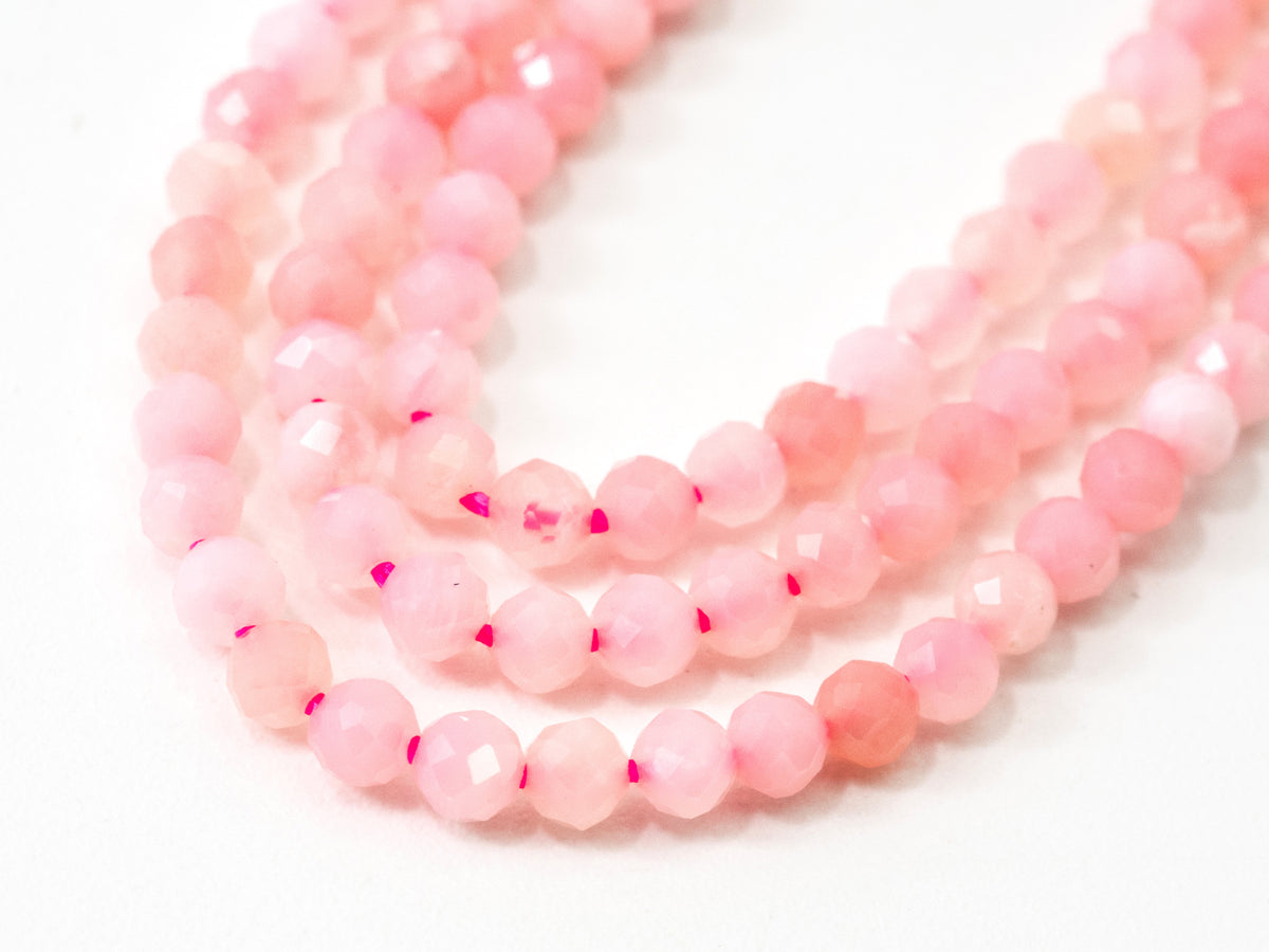 2mm 3mm High Quality Natural Pink Opal Faceted Round Ball Beads, Pink Gemstones Beads,Natural Pink Opal Beads,15.5" Full Strand,SKU#U109