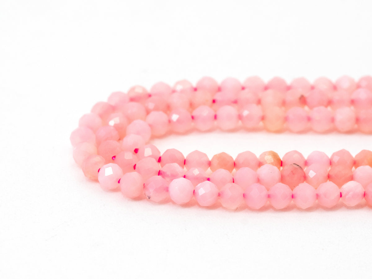 2mm 3mm High Quality Natural Pink Opal Faceted Round Ball Beads, Pink Gemstones Beads,Natural Pink Opal Beads,15.5" Full Strand,SKU#U109
