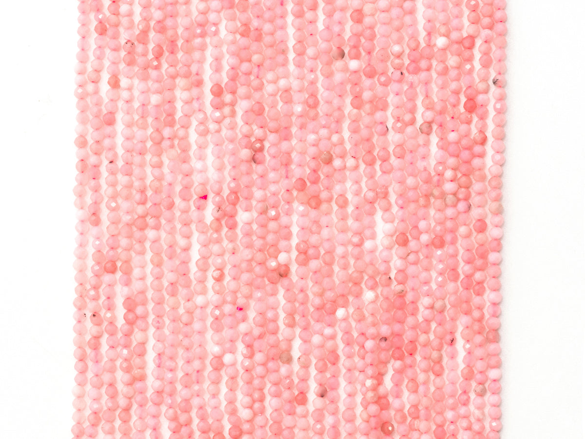 2mm 3mm High Quality Natural Pink Opal Faceted Round Ball Beads, Pink Gemstones Beads,Natural Pink Opal Beads,15.5" Full Strand,SKU#U109
