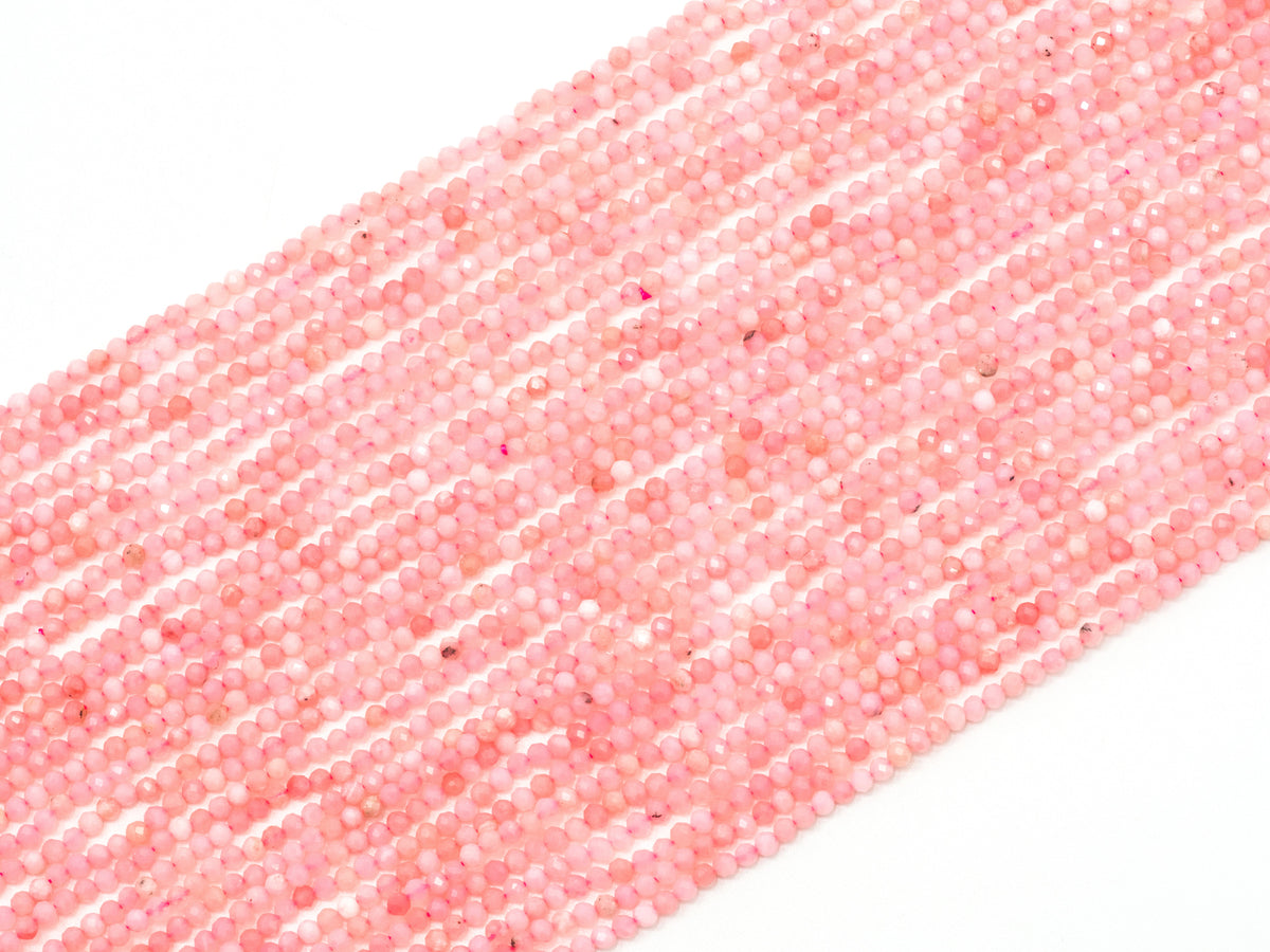 2mm 3mm High Quality Natural Pink Opal Faceted Round Ball Beads, Pink Gemstones Beads,Natural Pink Opal Beads,15.5" Full Strand,SKU#U109