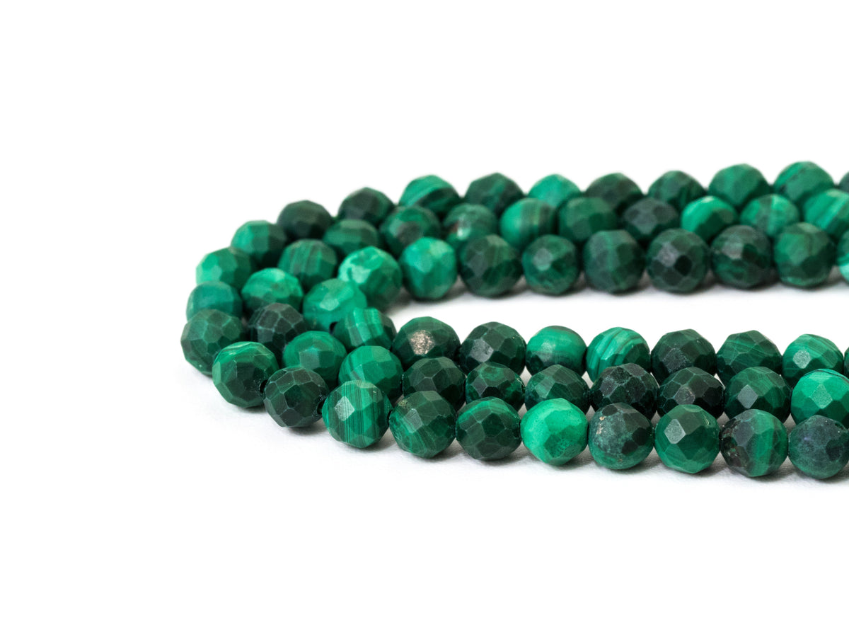 2mm 3mm 4mm Natural Faceted Malachite Round Beads, Green Gemstones Beads,Natural Malachite Beads,15.5" Full Strand,SKU#U105