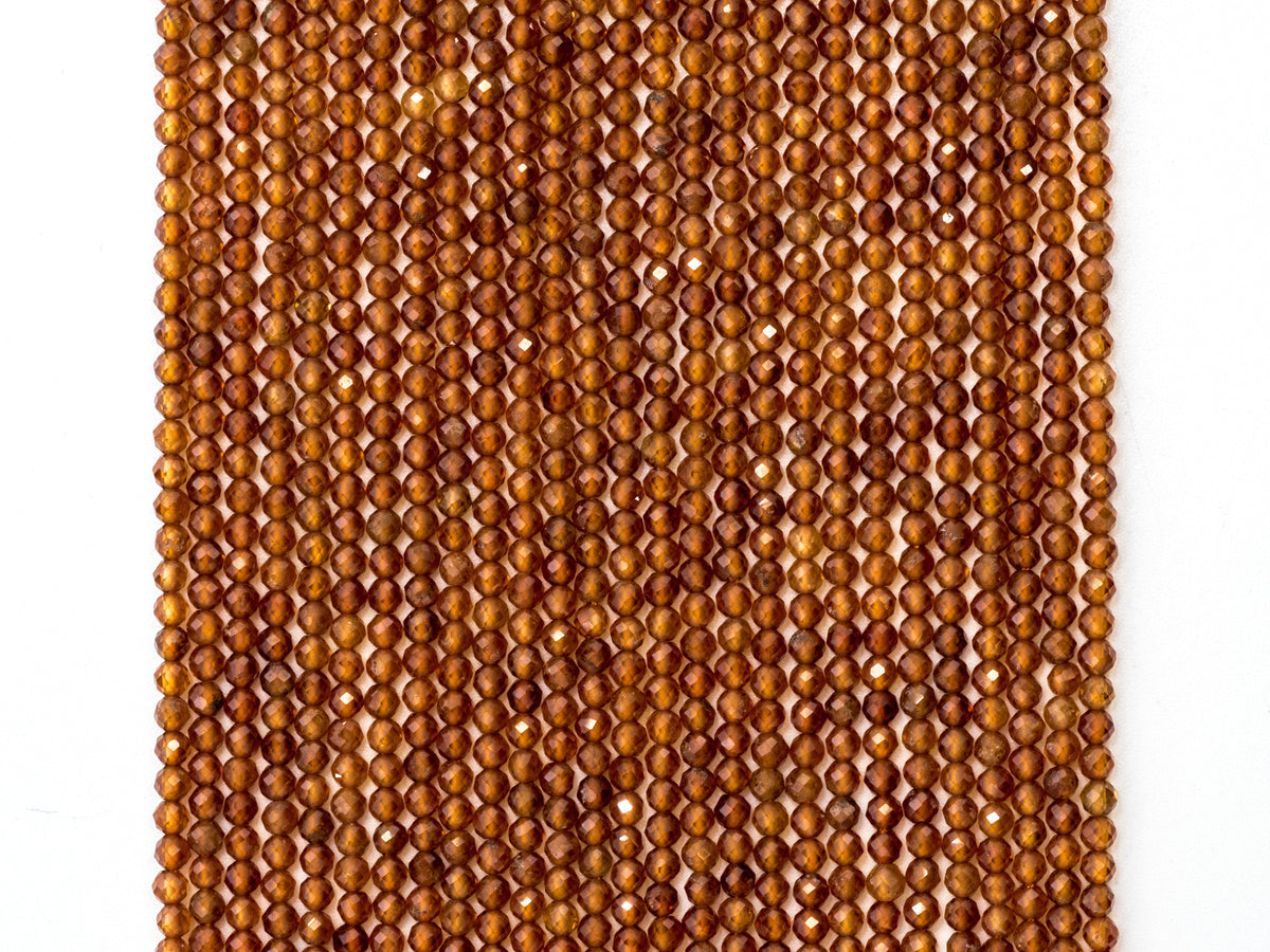 2mm/3mm/4mm Natural Garnet Round Faceted Beads, Brown Gemstones Beads,Garnet Beads,15.5" Full Strand,SKU#U106