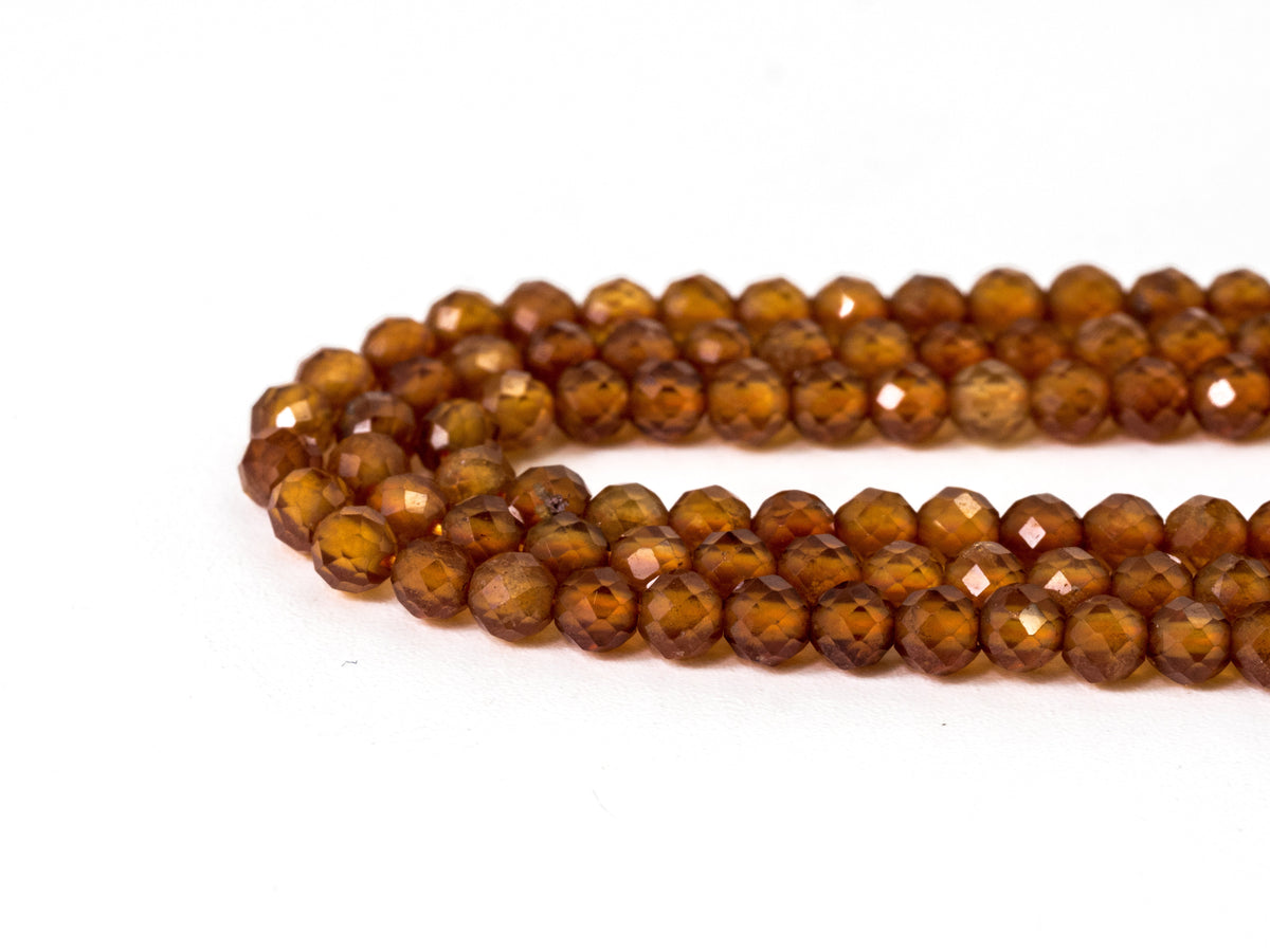2mm/3mm/4mm Natural Garnet Round Faceted Beads, Brown Gemstones Beads,Garnet Beads,15.5" Full Strand,SKU#U106