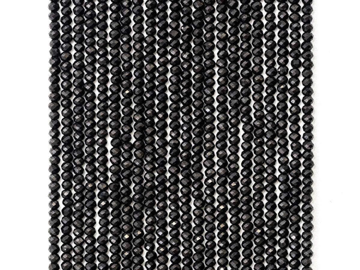 Top Quality Faceted Black Spinel Round Beads 3/4/6/8mm Gemstones Beads,Black Spinel Beads,15.5" Full Strand,SKU#U104